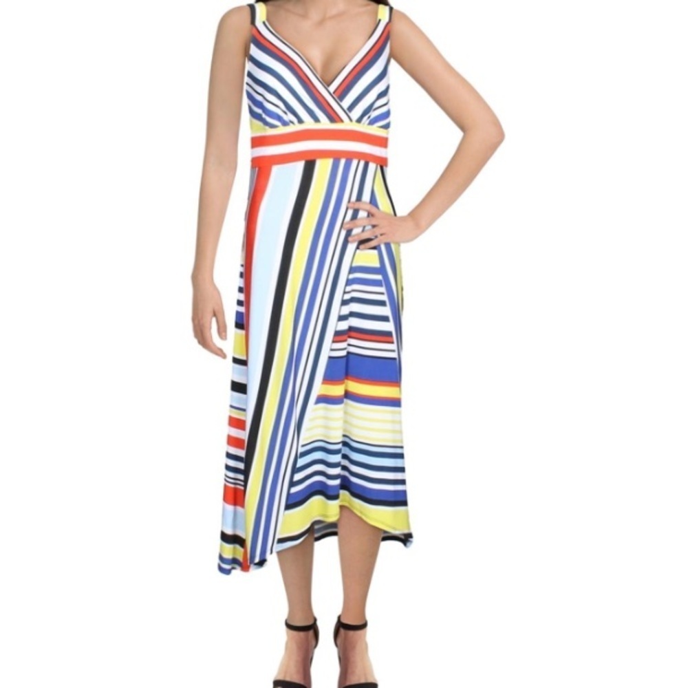NWT JohnPaulRichard Petite Mixed-Stripe Dress oh. - Picture 4 of 14